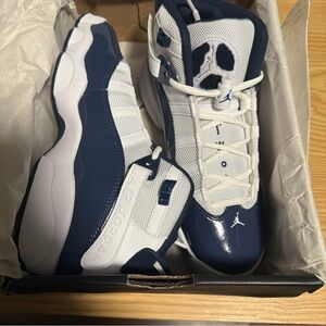 NIKE Air Jordan 6 RINGS White / Midnight Navy (322992 124)